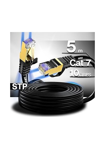 M109F Cat7 Kablo/2 METRE/10GBPS-2000MHZ-24 Awg-S/stp-Cat7 Ethernet Kablosu (M109F Cat7, Sıyah, 5 Metre) fiyatları