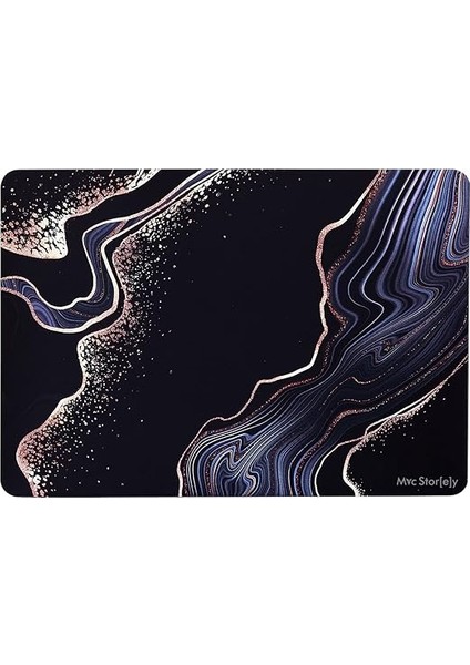 Macbook Air M1 Kılıf 13 Inç MARBLE15NL (Touchıd'li M1 Air) A2337 A2179 A1932 ile Uyumlu Siyah fırsatları