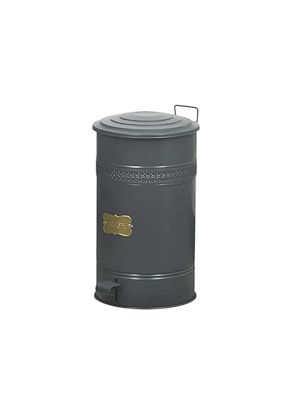 Galvaniz Metal 30 Litre Pedallı Çöp Kovası (Antrasit) fiyatları