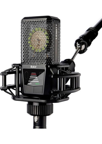 Sesiniz Için Otomatik Odaklamalı Ray Mikrofon - Mesafe ve Sessiz Düğmesine Göre Sessiz - Stüdyo Kalitesinde Podcast'ler, Akış, Içerik ve Müzik Için - 1 Inç Stüdyo Kondenser Kapsül