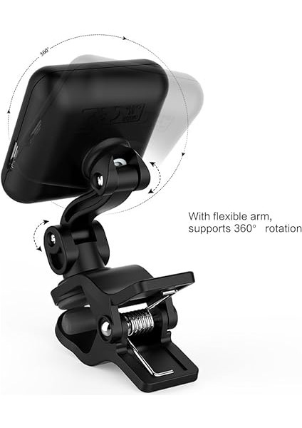 Renkli Ekranlı Klip-On Akortör, Kromatik Gitar Bas Ukulele Keman Için, Süper Hızlı ve Doğru Akort, Çift 360 Derece Döner Klip, Dahili Pil, Yüksek Çözünürlüklü Va Ekran modelleri