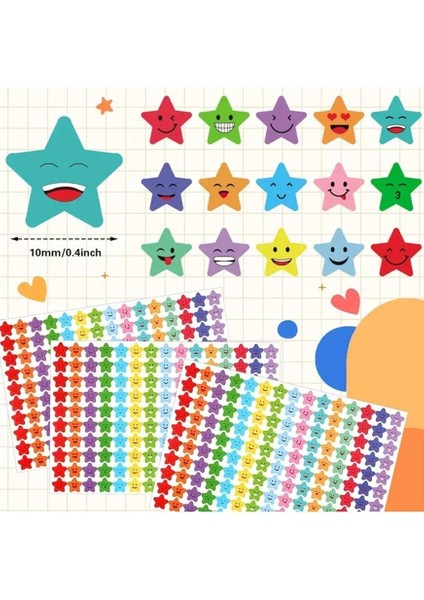 Major Selection Yıldız Sticker Çıkarma SETI,600 Adet 4 Syf Okul Tebrik Stickerı,öğretmen Öğrenci Hediyesi, Renkli fırsatları