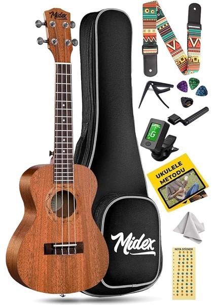 CT-24MC Set Concert Ukulele (Case Metod Askı Tuner Pena)