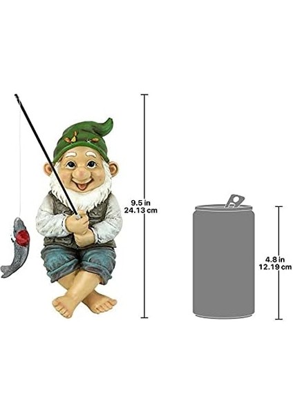 Toscano Ziggy The Fishing Gnome Heykel Bahçe Süsü, Çok Renkli fırsatları