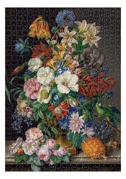 2000 Parça Vazoda Renkli Çiçekler Puzzle modelleri
