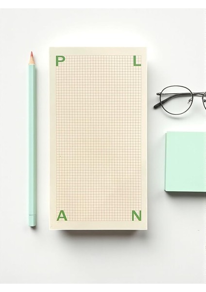 Tanıtım Masaüstü Planlayıcı | Kopar-At Kareli Not Kağıdı Not Defteri | 150 Yaprak, 90 gr Ivory Kağıt | Uzun Form Planlayıcı – 226X118 mm (Plan)