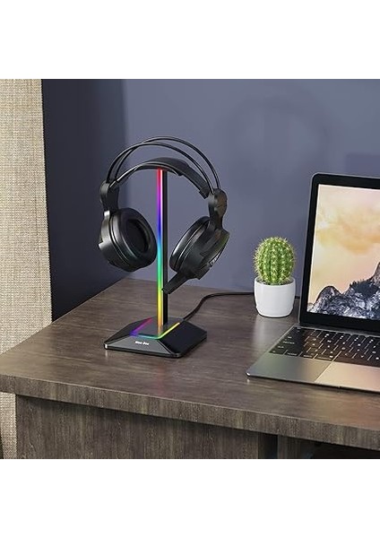 Bee Rgb Kulaklık Standı, Oyun Kulaklığı Standı, Kulaklık Tutucu, Kablosuz Şarj Kulaklık Tutucu, 1 x USB 7 Aydınlatma Efekti Modu, Siyah indirimleri