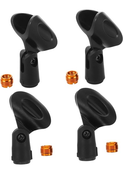 4 Set Ayarlanabilir Mikrofon Klipleri Mikrofon Standı Için Threaded Adaptörlü Clamp
