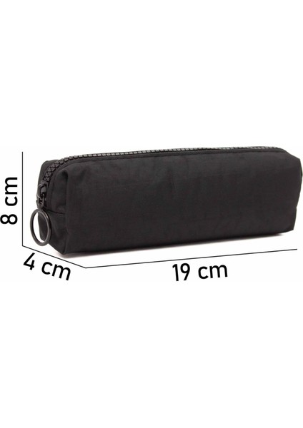 01106 Siyah Krinkıl Kumaş Unisex Tek Bölmeli Suya Dayanıklı Parmak Kalemlik Kalem Kutusu indirimleri