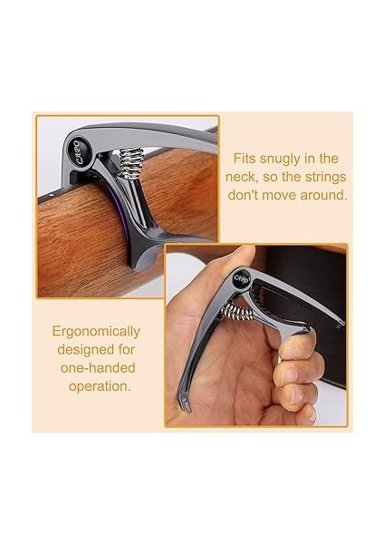Capo, Gitar Capo, Akustik Gitar, Gitar ve Dişli Aksesuarları Için Capo Elektro Gitar, 3 Gitar Metal Peneli ve 1 Gitar Pena Çantası Gitar Capo Akustik Ukulele Mandolin Banjo Için fırsatları