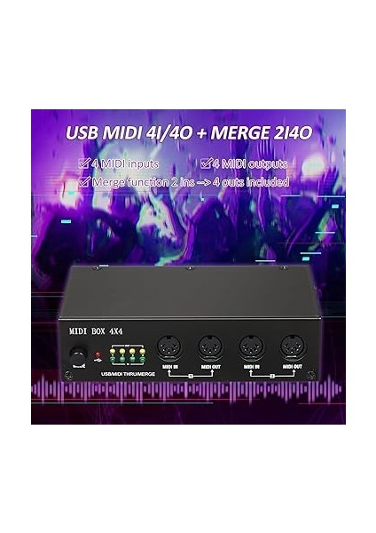 USB Mıdı Arayüzü 4 Giriş / 4 Çıkış 64 Mıdı Kanalı 4i/4o + Birleştirme 2I4O Mıdı Kutusu 4x4 indirimleri