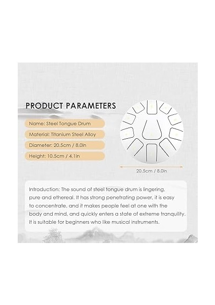 8 Inç Çelik 11 Nota Davullu Handpan Davul Çekiç Parmak Alır Yoga Için Perküsyon indirimleri