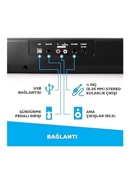 Recital Dijital Piano Klavye 88 Tuşlu Yeni Başlayanlar Için Yarı Ağırlıklı Tuşlu, Dahili Hoparlörlü ve Piano Dersli fırsatları