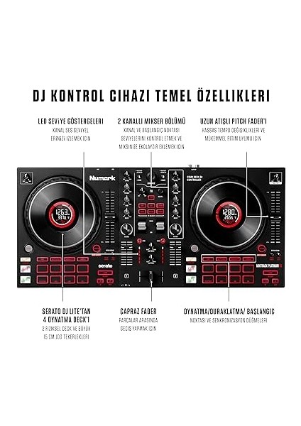 Mixtrack Platinum Fx - 4 Kanal Dj Kontrol Cihazı, 24 Bit Ses, Kulaklık Çıkış, Ses Kartlı, 4 Deck, 6" Jog Tekerleği modelleri