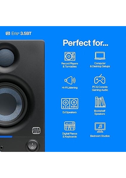 Eris 3.5bt (2. Nesil) | 3.5" Bluetooth Kablosuz Teknolojili Medya Referans Monitör, 50 Watt modelleri