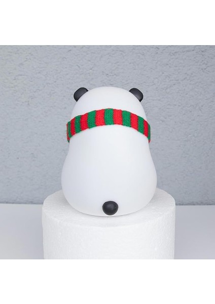 Yumuşak Silikon Panda Mini Gece Lambası Dekoratif Işık Derecesi Ayarlanabilir Yatak Odası Lambası Panda Kitap Okuma Lambası Çocuk Odası 106X112X136MM QY006 (Atkılı Panda - QY006) modelleri