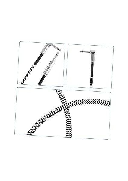 Gitar Bağlantı Kabloları - Beyaz Gitar Kablosu - Gürültü Azaltma Bağlantı Kablosu - Naylon ve Metal - 3m Kablosu modelleri