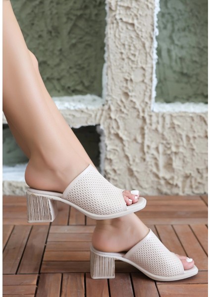 Lvsqvr Zanna Bej Cilt Topuklu Terlik (Numara: 36) modelleri