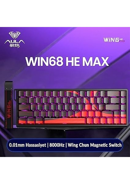 WIN68 He Max Manyetik Klavye Rapid Trigger Wing Chun Switch 8000Hz Rgb Tkl Hot Swap Oyuncu Klavyesi Kırmızı fiyatları