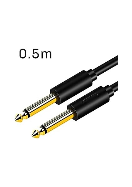 6.5mm Jack Kablosu Pvc 6.35 Jack Erkek Aux Kablosu Gitar Mikser Amplifikatör Bas 6.35MM, 0.5 Metre fiyatları