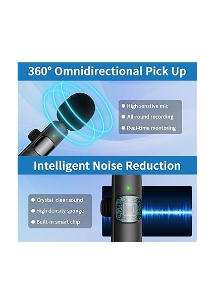 Profesyonel Kablosuz Mikrofon, Iphone, Ipad, Kablosuz Yaka Yaka Çok Yönlü Kondenser Kayıt Mikrofonu Video Kaydı, Canlı Yayın, Röportaj Podcast Vlog Youtube Tiktok fırsatları