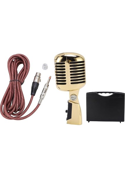 Microphone, Handheld Mic For Vocals With Cardioid Pick Up Pattern,retro Cardioid Pickup Angle Adjustable Mic For Stage Performance Ktv (Gold)