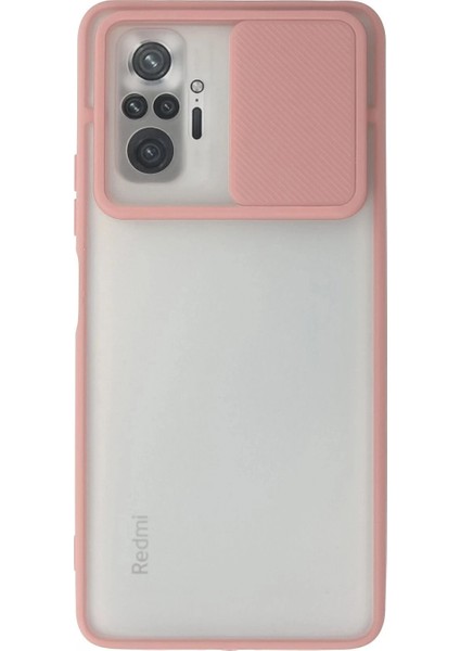 Xiaomi Redmi Note 10 Pro Kılıf Palm Buzlu Kamera Sürgülü Silikon - Pembe