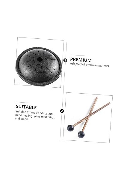 6 Parça Çelik Dil Davul Seti Vurmalı Çalgı Yoga Meditasyon Müzik Eğitimi Siyah Kit fırsatları