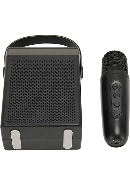 Machine Seti Hoparlör Mikrofon Kompakt Karaoke Sistem Seti Kullanışlı Ekipman El Taşınağı Kablosuz Mikrofonlar (Black) fırsatları