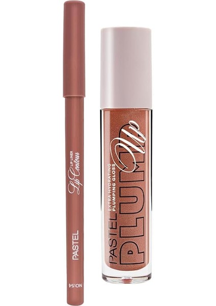 Profashion Plumping Gloss 202 + Pastel Lip Contour Liner Dudak Parlatıcı 54