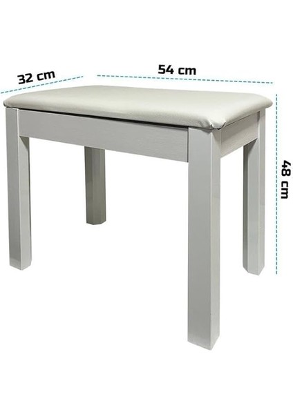 TBX-144WH Üst Kalite Piyano Taburesi Gizli Bölmeli Beyaz Renk (32X54X48) fiyatları