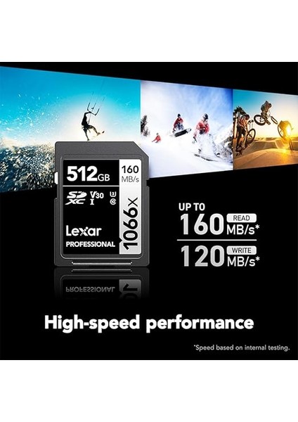 Profesyonel 1066X 512GB Sdxc Uhs-I Hafıza Kartı Gümüş Serisi, C10, U3, V30, Full-Hd ve 4K Video, 160MB/S'YE Kadar Okuma, Dslr ve Aynasız Kameralar Için (LSD1066512G-BNNNU) modelleri