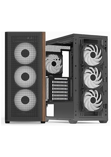D501A Orta Kule Kılıfı, Ahşap Aksanlı Mesh Ön, 360MM Radyatör Desteği, 11 Fan Yuvası, 400MM Gpu, Atx/m-Atx/mini-Itx, Manyetik Toz Filtreleri, Spcc Çelik Konstrüksiyon, Moda Pc Yapısı, Siyah fiyatları