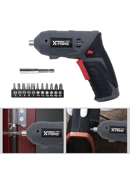 Şarjlı Vidalama Seti 3.6V Akülü Elektrikli Tornavida Kullanımı Kolay ve Pretik Manyetik Elektrikli Tornavida Ev Için LED Çalışma Işığı S12B (S12B) indirimleri