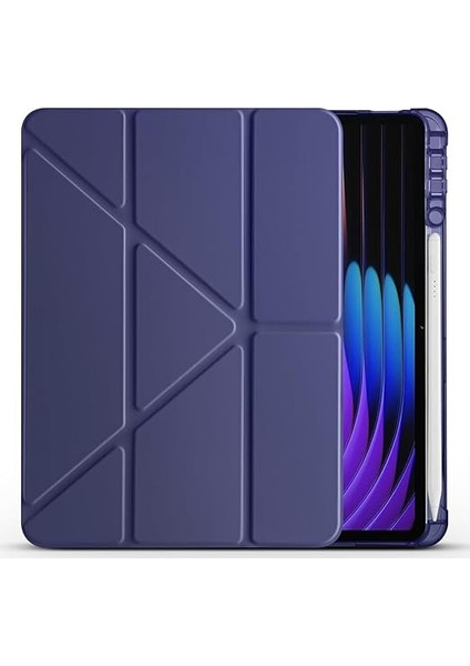 Xiaomi Pad 7/7 Pro ile Uyumlu Kılıf Tri Folding Silikon Kalem Bölmeli Katlanabilir Standlı Pu Deri Yumuşak Kapak, Tablet Kılıfı [kalem Alanı, Akıllı Kapak, Uyku Modlu], Lila modelleri