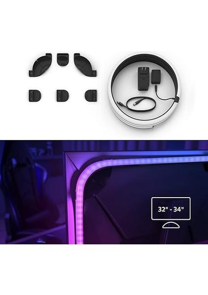 Hue Gradient Pc Monitör Akıllı Renkli LED Şerit, 32-34 Inch, , Aydınlatma indirimleri