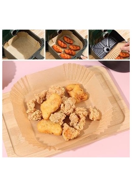 50 Adet Air Fryer Pişirme Kağıdı Tek Kullanımlık 23 cm Kare Pişirme Kağıdı Xxl indirimleri