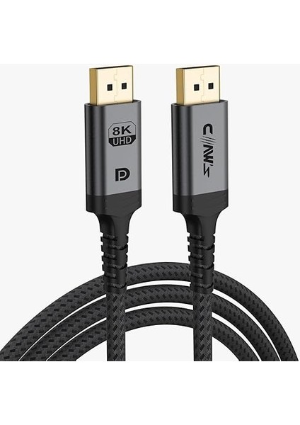 8k UHD Displayport V1.4 32.4 Gbps / 24K Gold/alüminyum Gövdeli 8k 60Hz-4K 120Hz-2K 240HZ-FHD 240Hz Destekli G-Sync & Freesync 2 Metre Premium Displayport Kablo (C-Dpp-B1) fiyatları