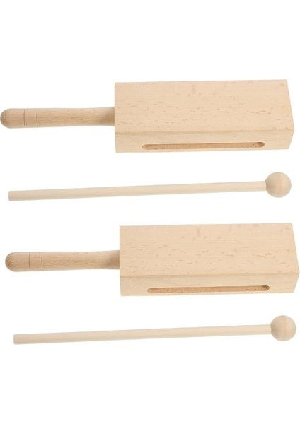 2 Takım Perküsyon Müzik Aletleri Çok Müzikal Müzik Ritim Oyuncaklar Engellemek Vurmalı Tahta Blok Tokmaklar Kütük Ritim Vurmalı Çalgı Siren Parke Eğitici Müzikli Oyuncak Odun