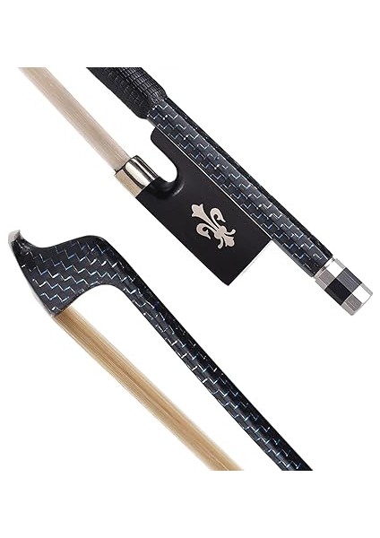 Dengeli 4/4 Keman Keman Yayı Örgülü Karbon Fiber Yuvarlak Çubuk Nefis At Kılı Abanoz fırsatları