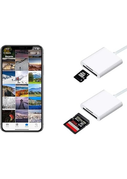 Lightning Girişli iPhone 11 12 13 14 Uyumlu Kart Okuyucu Sd Kart Adaptörü Tf Kart Okuyucu Disk Adaptörü Mobil Kart Okuyucu Hızlı Aksesuarları Bağlayın - (S101 - Lightning) fırsatları