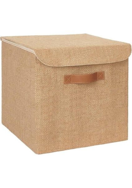 Home Textile Jüt Kapaklı Kutu 30 x 30 x 30 cm