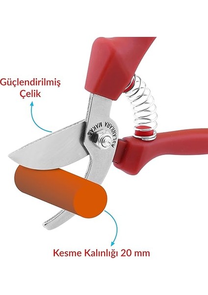 Aslankara Budama Bağ Üzüm Makası Eğri Kırmızı 21 Cm, Telvesse modelleri