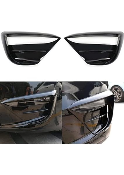 Tesla Model Y ile Uyumlu Sis Farı Kaşı Stil 2 Parlak Siyah (Piano Black) fırsatları