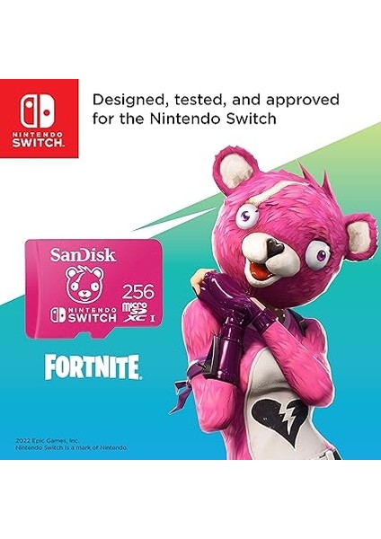 Nintendo Switch Fortnite Edition 256 GB Için Microsdxc Kart (Nintendo Switch Için, 100 Mb/sn'ye Kadar Okuma, 90 Mb/s'ye Kadar Yazma, 30 Yıl Sınırlı Garanti) modelleri