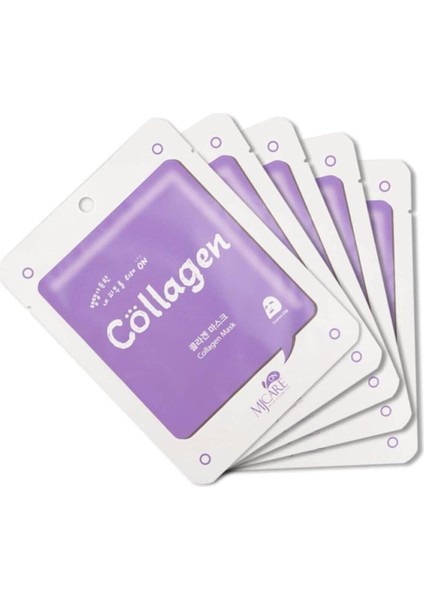 Mijin Cosmetics On Collagen Mask - Kolajen Özlü Yüz Maskesi 5'li