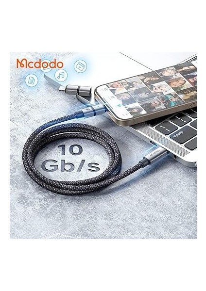 CA-0450 2in1 36W Typec iPhone Şarj Kablosu 1.2m - Siyah modelleri