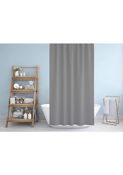 Gri Banyo Perdesi - Tek Kanat Duş Perdesi 180X200 cm Polyester Kumaş - Su Geçirmez Küvet Perdesi fiyatları