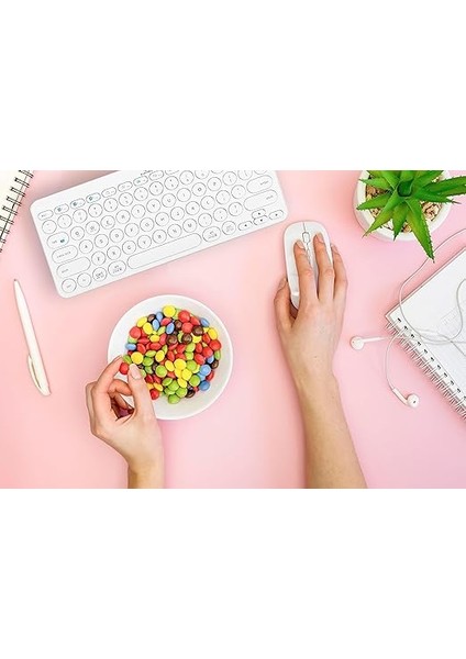 BT-K95 Bluetooth Bağlantılı Taşınabilir Sessiz Slim Sessiz Klavye Beyaz Telefon Tablet Mac Uyumlu fırsatları