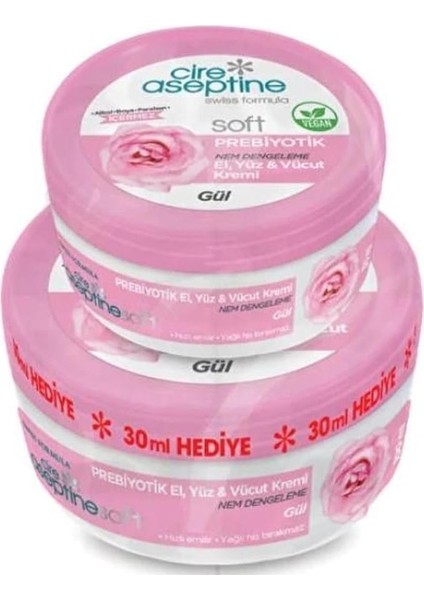 Aseptıne Soft Prebiyotik Gül Krem 100 ml + 30 ml